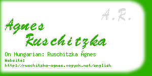 agnes ruschitzka business card